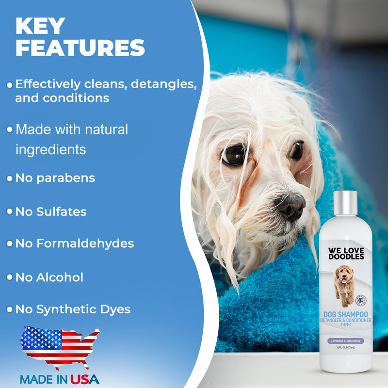 We Love Doodles Pin Brush & Dog Shampoo - Dog Grooming Kit - Remove Mats, Knots, And Tangles - PawsPlanet Australia