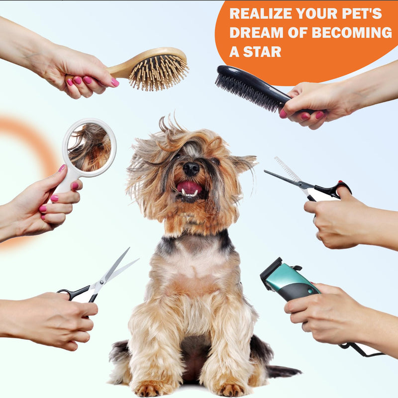 2 Pcs Dog Grooming Replacement Blades | Compatible Low Noise Dog Clippers | Dog Clipper Blades Compatible | Pet Grooming Replacement Blades | Dog Clipper Blades, Cleaning Brush 2 - PawsPlanet Australia