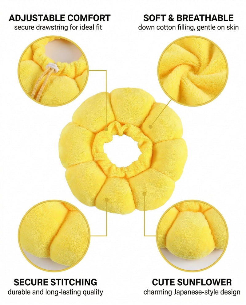 Cat neck collar size S, lick protection for cats, soft neck collar for cats and small dogs after surgery, Elizabethan collar, sunflower neck collar