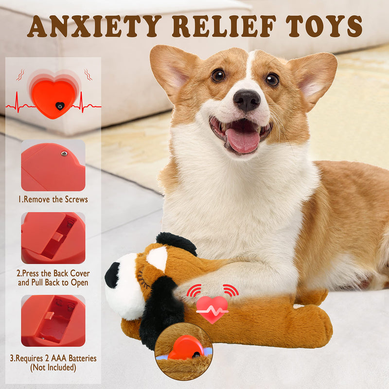 Heartbeat Puppy Toy, Puppy Sleep Aid Toy, Small Dog Training Toys for Separation Anxiety Relief, Pets Plush Toys for Dogs Cats (Yelow) Yelow - PawsPlanet Australia