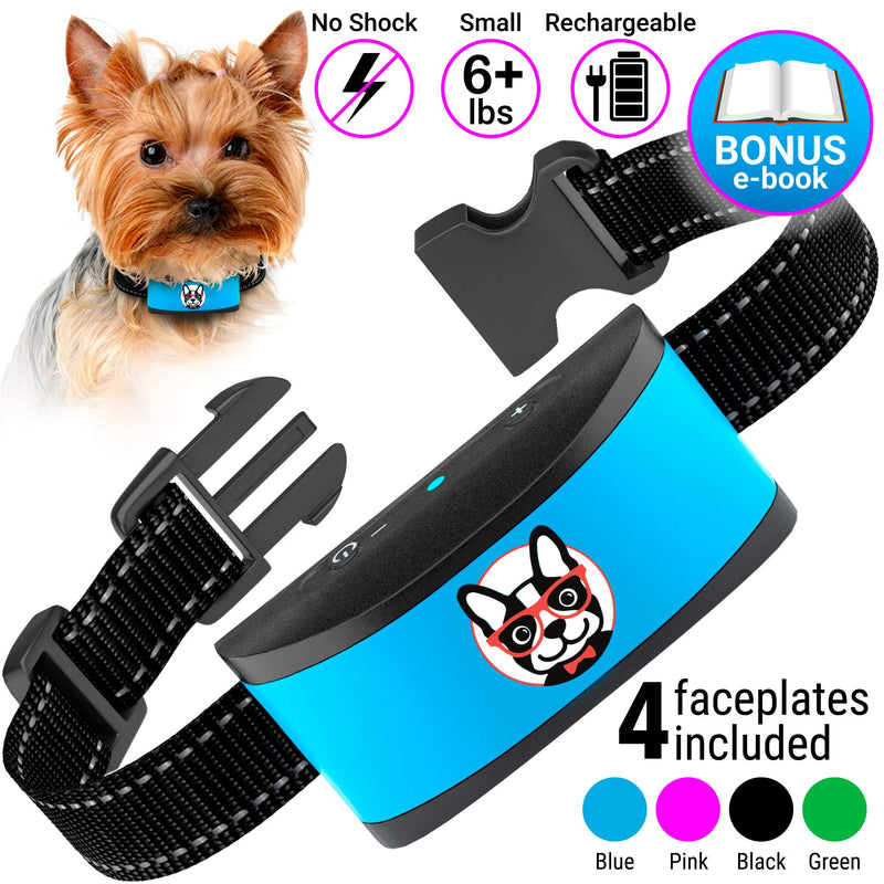 Small Dog Bark Collar Rechargeable - Anti Barking Collar for Small Dogs - Smallest Most Humane Stop Barking Collar - Dog Training No Shock Bark Collar Waterproof - Safe Pet Bark Control Device