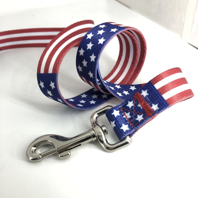American Flag Dog Leash - Premium Nylon, Durable & Comfortable, 360° Rotating Metal Clip, Anti-Tangle Design, Ideal for Small to Medium Dogs (Leash S) Leash (Color A) Small (Pack of 1) - PawsPlanet Australia
