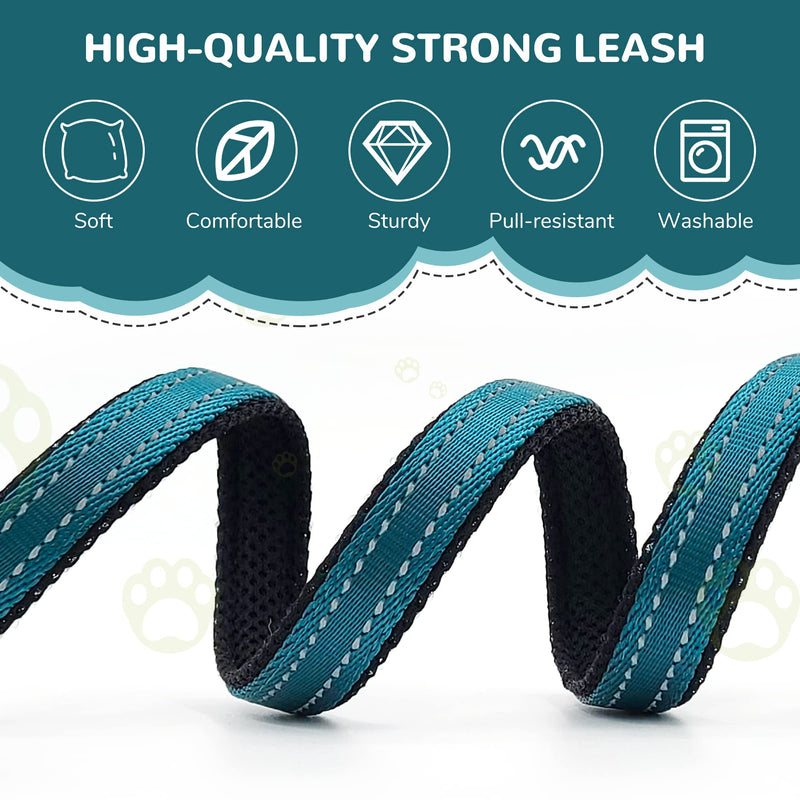 Reflective Dog Harness, Collar & Leash Set - No Pull Harness with Quick Release Buckle for Small Dogs - Double D - Ring Step - in Design for Walk, Run, Training Dog Girls and Boys 3 Combos-Midnight Blue S:12" to 20"-in chest - PawsPlanet Australia