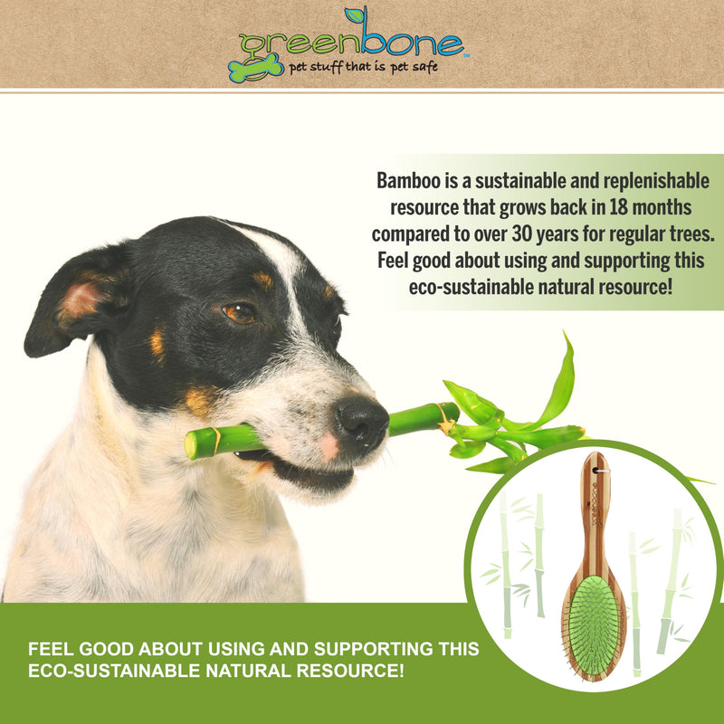 Pet Spa Metal Pin Brush - All-Natural Bamboo Pet Grooming Brush - Entirely Made from Sustainable Bamboo for Dogs & Cats - PawsPlanet Australia