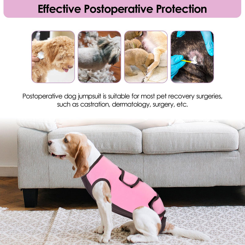 ASENKU Dog Recovery Suit for Female Male Dog, Post Surgery Dog Onesie,Medical Pet Shirt,Dog Operation Recovery Suit Spay for Small,Medium and Large Dogs, Comfortable Cone Alternative L Pink