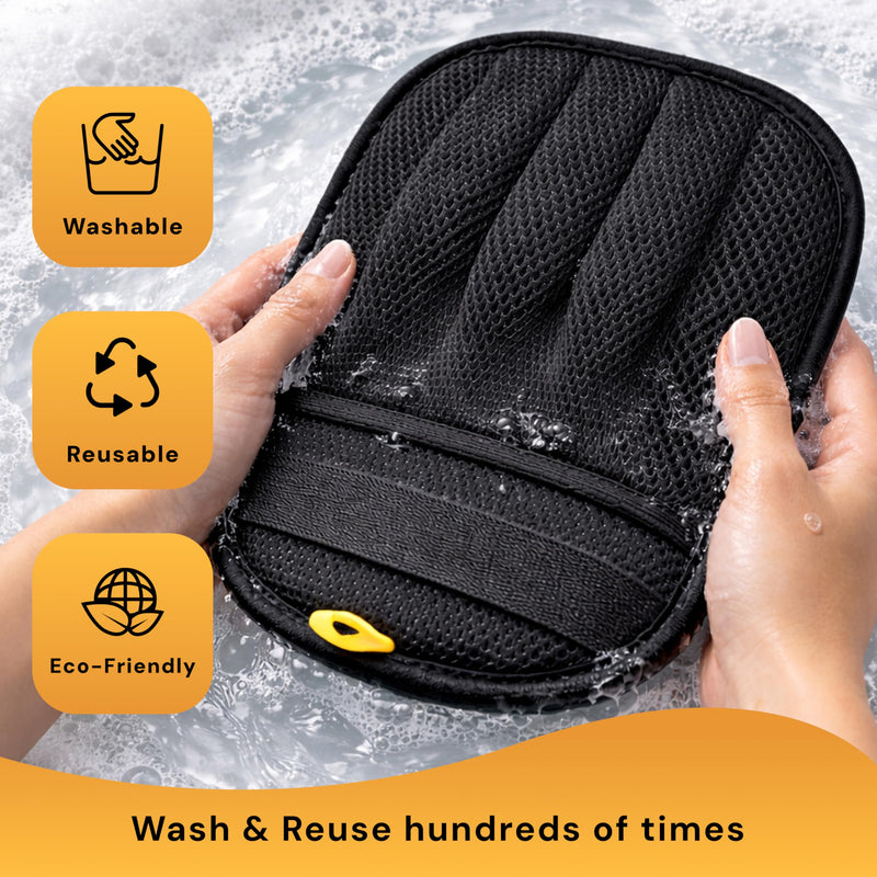 Pet Hair Removal Glove for Dogs & Cats - Upgraded Reusable Electrostatic Pet Hair Glove, Pet Hair Remover Tool for Laundry, Couch, Carpet & Car Seat, Gentle Grooming Mitt - PawsPlanet Australia