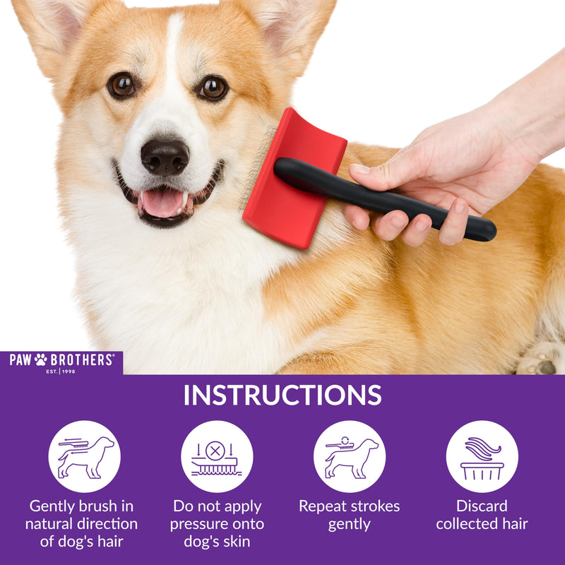Paw Brothers Medium Slicker Brush for Doodles, Goldendoodles, Poodles - Grooming Brush for Long and Short Haired Dogs - PawsPlanet Australia