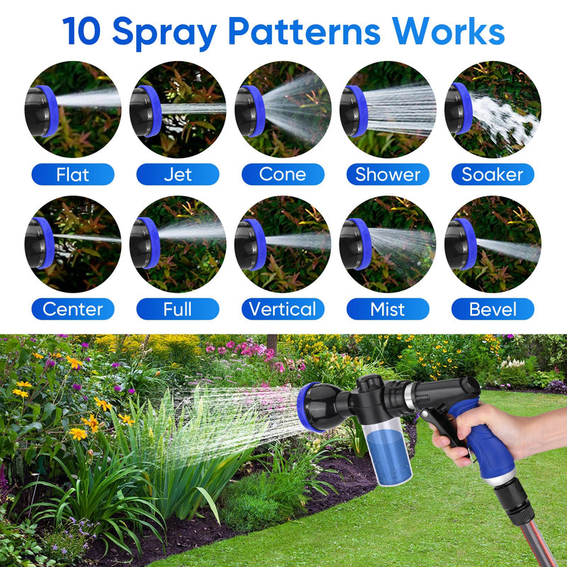 Pet Bathing Sprayer Kit,10 Spray Patterns, Adjustable Hose Wash Sprayer with 4 to 8 Bars Foam Blaster,Suitable for Pet Washing, Car Cleaning and Garden Use with 1/2” Quick Connector - PawsPlanet Australia