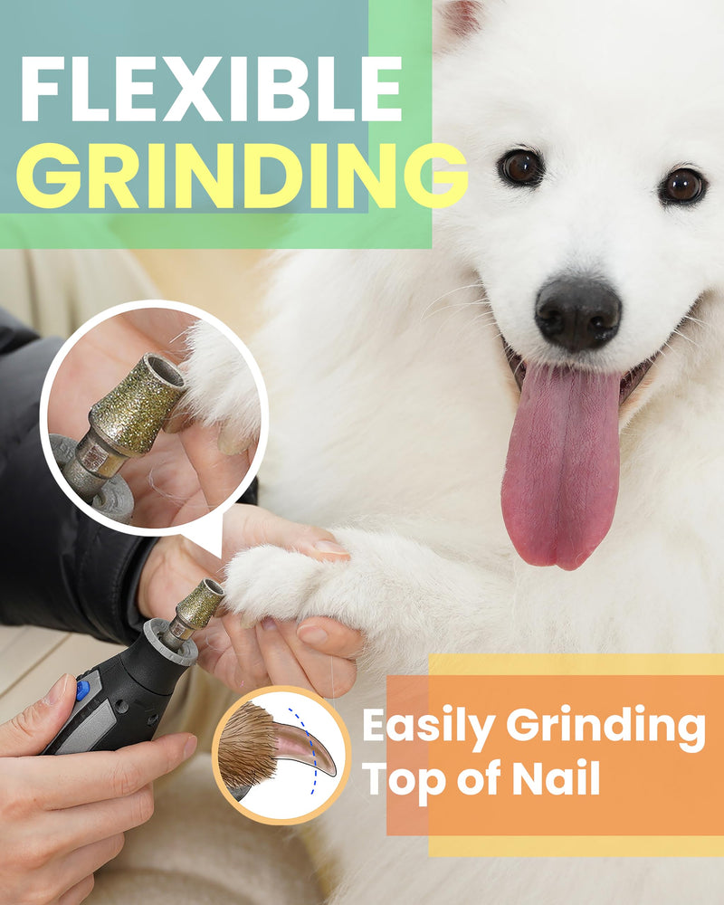 Diamond Dog Nail Grinder Attachment, Diamond Rotory Bit for Dogs&Pets Nail Care, Made for Dremel Grinder for Animals Nail Care & Home Grinder Tools, Samoyed, Smooth-grit - PawsPlanet Australia