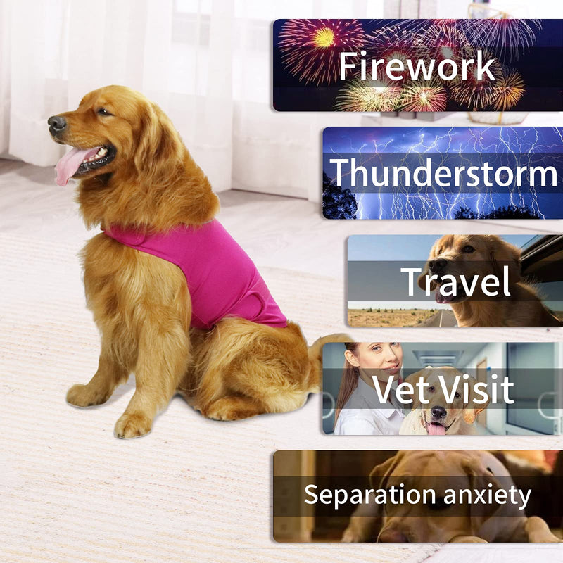 Comfort Dog Anxiety Relief Coat, Dog Anxiety Calming Vest Wrap for Thunderstorm,Travel,4th of July Fireworks,Vet Visits,Separation Anxiety Relief for Dogs (S, Rose) Small - PawsPlanet Australia