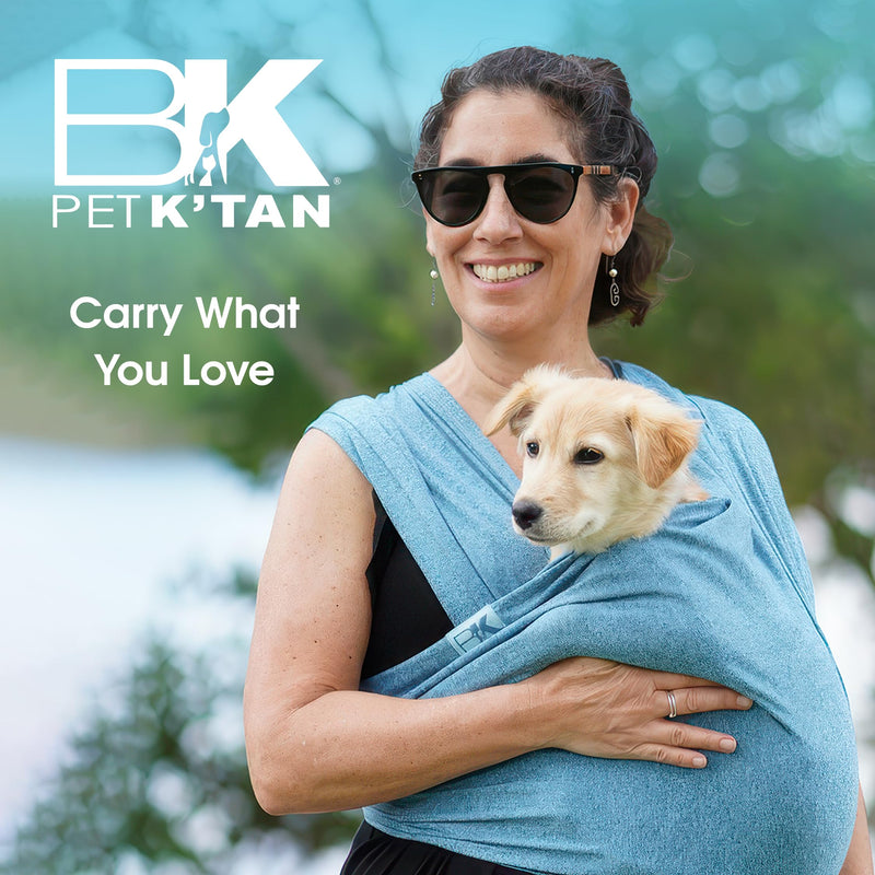 Pet K'tan Dog Sling Carrier: Hands Free for Small Dogs - #1 Pet Travel Accessory & Gift -Bond with New Puppy-Cats & Small Animals- Safe Durable Soft - Anti-Anxiety-Sized for the Human (see size chart) Large PawQuamarine - PawsPlanet Australia