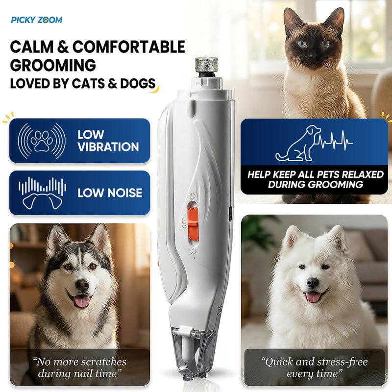 2-in-1 Dog & Cat Nail Clippers and Grinder with Light – Upgraded Safety Guard to Avoid Overcutting, Sharp Blade, Painless Quiet Pet Nail Claw Trimmers, Professional Grooming Tool for Large Small Pets White - PawsPlanet Australia