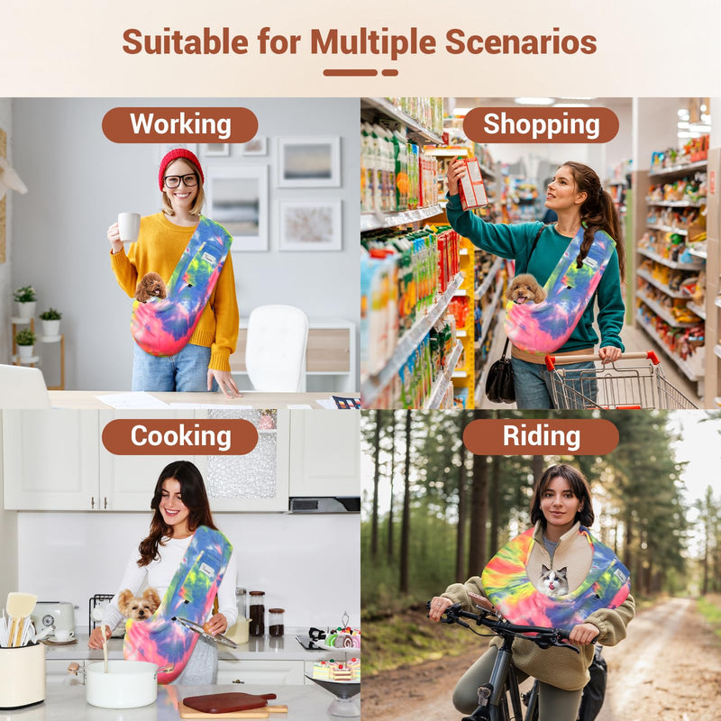 Hands-Free Cat Sling Carrier, Ultra-Soft Polar Fleece Pet Sling for Small Dogs & Cats 3-14 lbs, Machine Washable for Indoor Snuggling & Outdoor Use (Large, Fruits) Large - PawsPlanet Australia