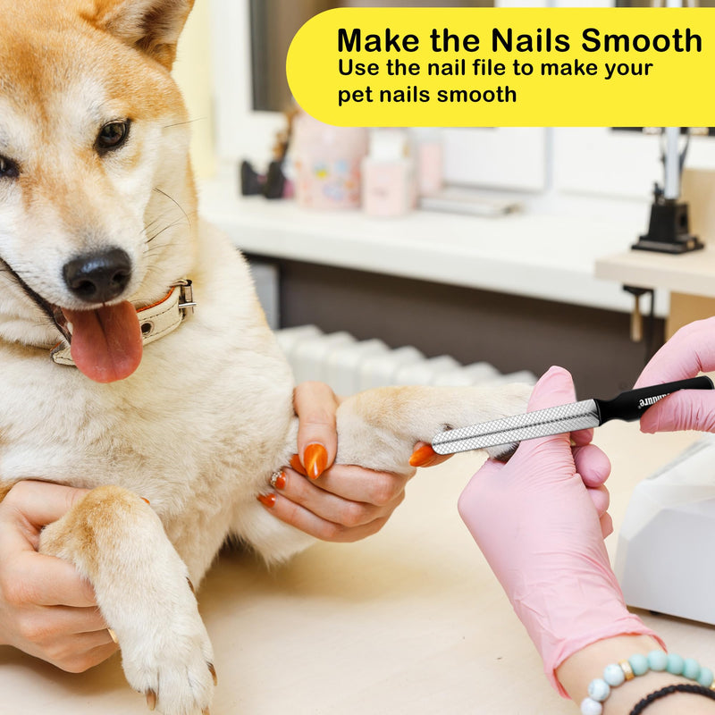 Candure Dog Nail Clippers for Pet Grooming - Professional Cat Nail Trimmers Suitable for Small to Medium Breeds with a Safety Guard & Nail File Yellow Medium to Small - PawsPlanet Australia