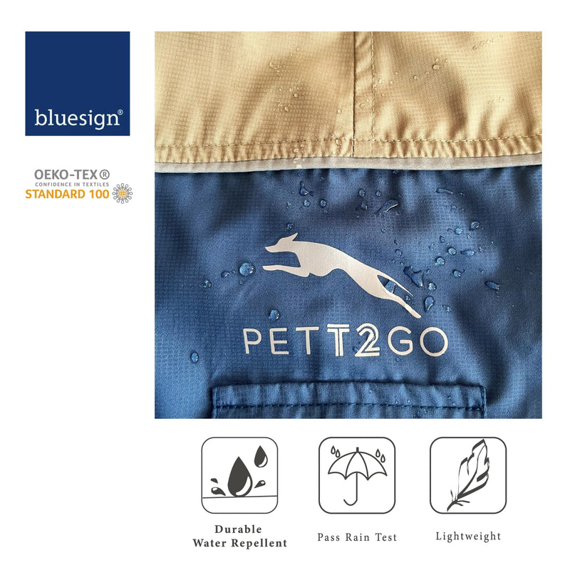 Dog Lightweight Windbreaker, Pet Outdoor Sports Jacket, 0.5 lbs,3 in One, Hooded, Easy on/Off with Collar and Harness, Reflective Piping, Packable, Dog Hiking/Camping, Navy Blue (Medium) Medium - PawsPlanet Australia
