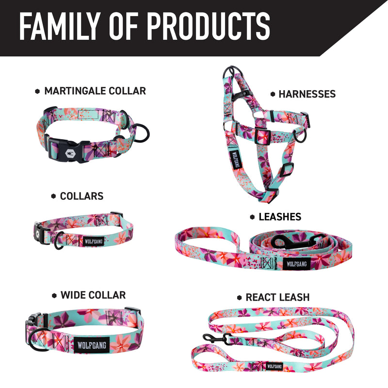 Wolfgang Heavy Duty Adjustable Dog Harness, Pull-Tested to Over 800 lbs for Walking & Training, DigiFloral Print, Medium Medium (5/8 Inch x 16-24 Inch) - PawsPlanet Australia