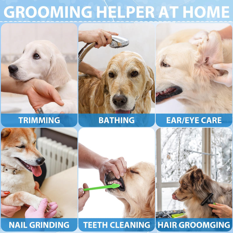 Pet Grooming Hammock Harness for Cats & Small Dogs (XXS), Dog Nail Trimming Sling with Clippers, Scissors & Nail File, Hanging Holder for Easy Grooming & Nail Care XXS for Cats & Tiny Dogs 8LB Gray