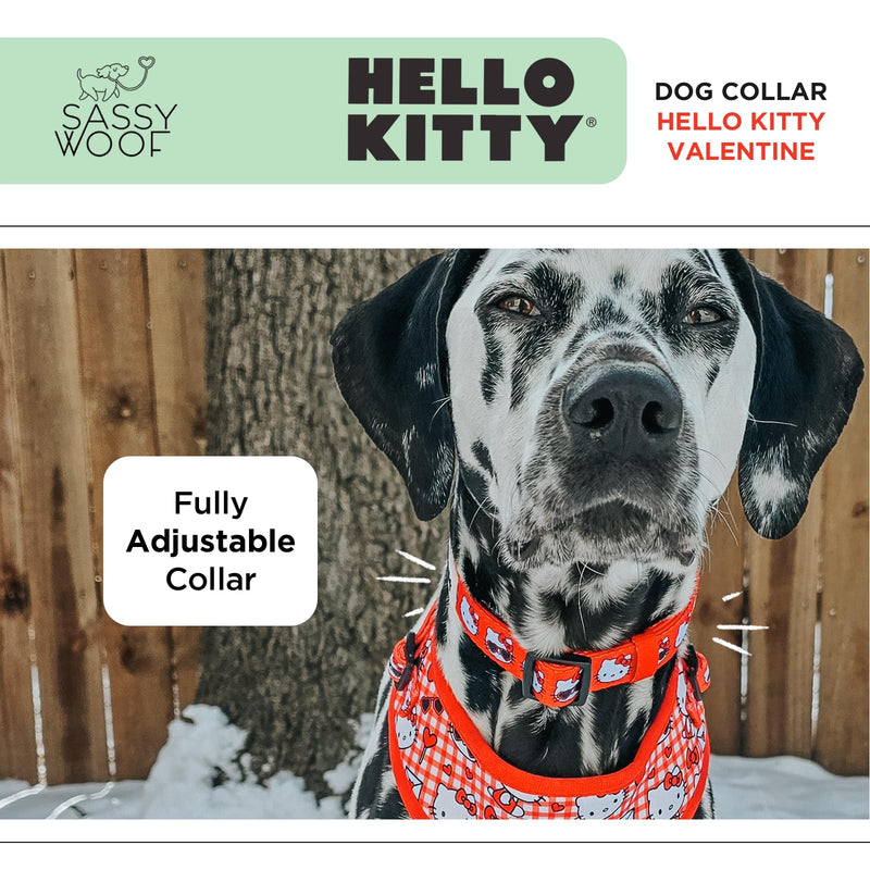 Sassy Woof Dog Collar Hello Kitty® Red Classic - S, Adjustable, Durable, Comfortable, Patented Design and Stylish Pet Accessories for Small Dogs - PawsPlanet Australia