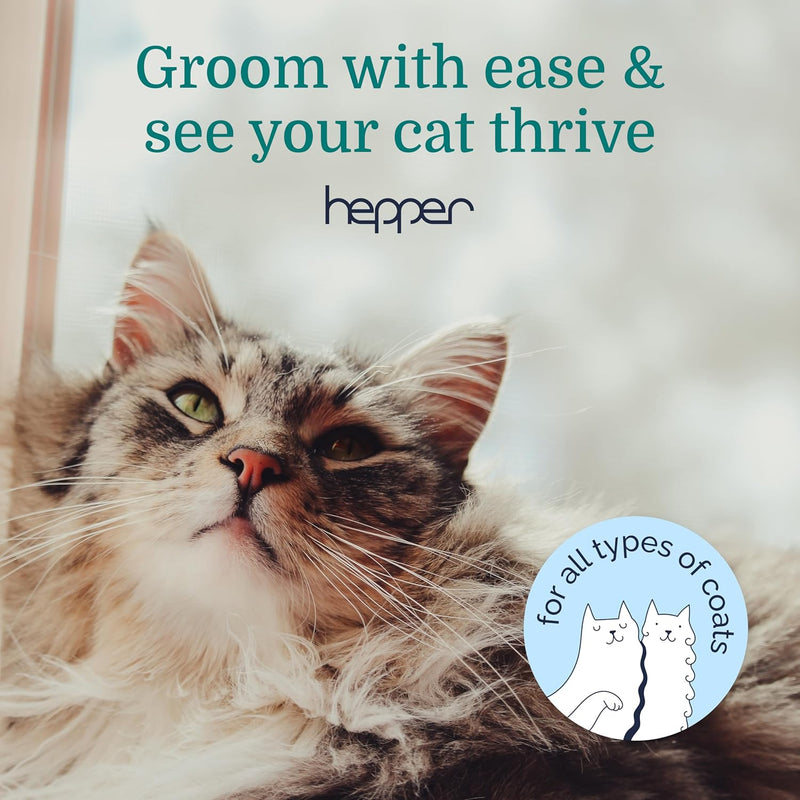 Hepper Deshedding Brush for Cats and Kittens - Removes Shed Fur From Short, Medium, or Long Hair With One Press - PawsPlanet Australia