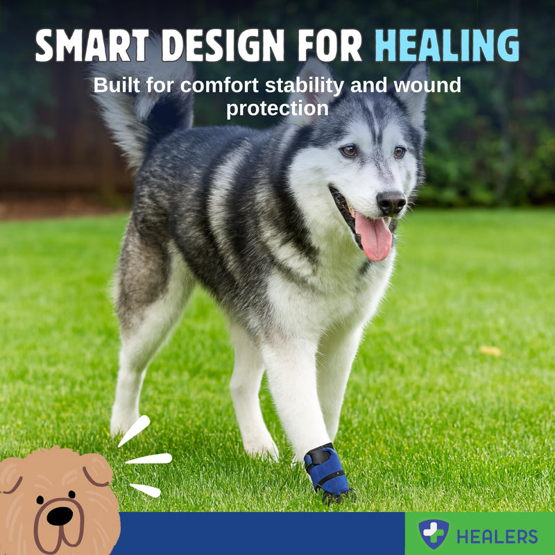 Healers PetCare Medical Dog Boot – Protective Dog Bootie for Injured Paws, Wound Care & Recovery - Breathable, Non-Slip, Adjustable Strap Closure (Single Bootie) (X-Large) X-LARGE - PawsPlanet Australia