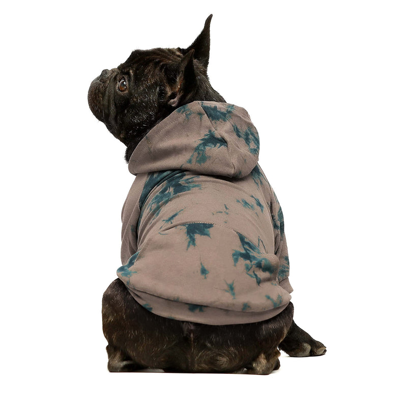 Fitwarm Tie Dye Dog Hoodie, Dog Clothes for Small Dogs Boy, Puppy Sweatshirt, Pet Outfit, French Bulldog Apparel, Dark Blue, Medium - PawsPlanet Australia