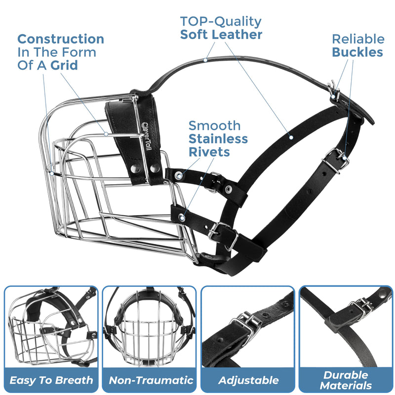 XL Metal Dog Muzzle for Large Sized Dogs – Heavy Duty Rottweiler Muzzle – Basket Extra Large Dog Muzzles for Barking and Biting Cane Corso, Mastiff, Labrador, Bulldog and Other Big Breeds - PawsPlanet Australia