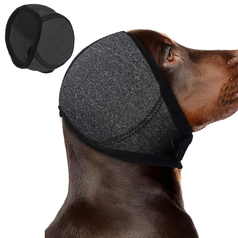 Dog Ear Protectors,Waterproof Dog Ear Defenders,Adjustable Dogs Ear Muffs Noise Protection Dogs Ears Cover,Ears Shower Cap Pet Snood Ears Covers for Bath Grooming Swimming (Gray, M) Gray