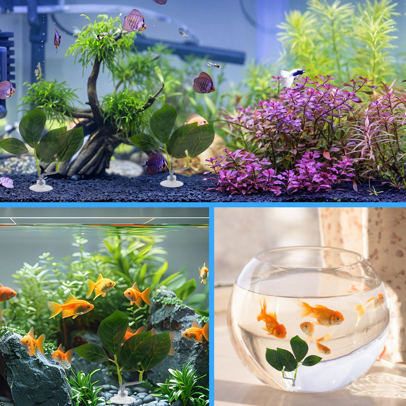 3pcs Fish Tank Decor, Betta Leaf Aquarium Décor Accessories Simulating Natural Habitat for Betta Fish Playing, Spawning, Breeding, Resting Bed with Plastic Suction Cup, Fish Tank Aquarium Accessories - PawsPlanet Australia