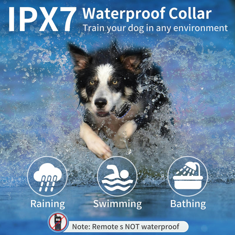 Dog Training Collar, Auto Bark Mode and Electric Dog Collar with 3 Modes, Beep, Vibration, Shock, Waterproof Dog Shock Collar for Small Large Dogs 5-120lbs, Remote 3300ft, for 2 Dogs - PawsPlanet Australia