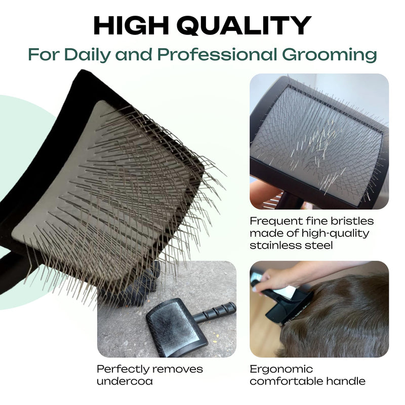 Natural Wooden Grooming Brush for Pets – Long Metal Pins Slicker for Dogs & Cats - PawsPlanet Australia
