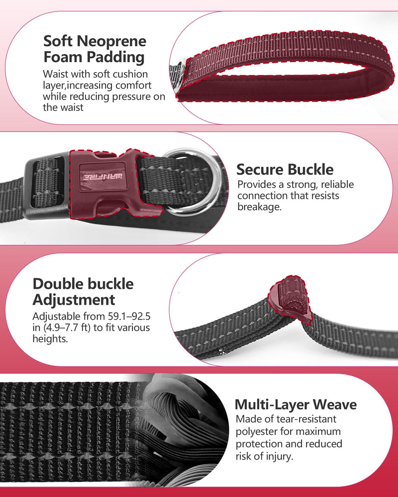 Double Dog Leash - Two Dog Leash No Tangle Design, 3-in-1 Adjustable Waist Belt for Two Dogs, Detachable Dual Leashes, Suitable for Dogs for Training, Running and Walking. Black - PawsPlanet Australia
