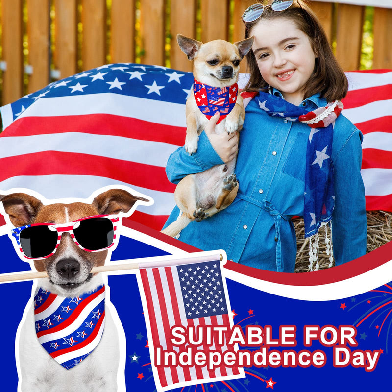 Sadnyy 40 Pcs Veteran Day Dog Bandana Bulk Memorial Patriotic American Flag Star Stripe Adjustable Bandana for Dogs 4th of July Puppy Kerchief National Independence Red White Blue USA Pet Scarf(L) L - PawsPlanet Australia