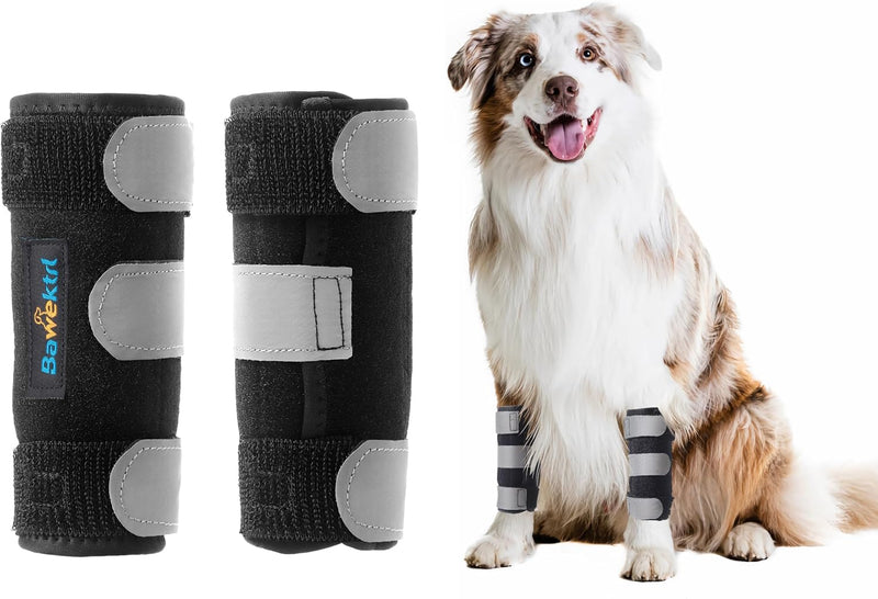 (L/XL) Dog Front Leg Brace, Pair of Dog Leg Brace with Metal Strips, Canine Front Leg Hock Wrap Sleeve for Carpal Support, Protects Wounds Brace Heals and Prevents Injuries and Sprains (L/XL)