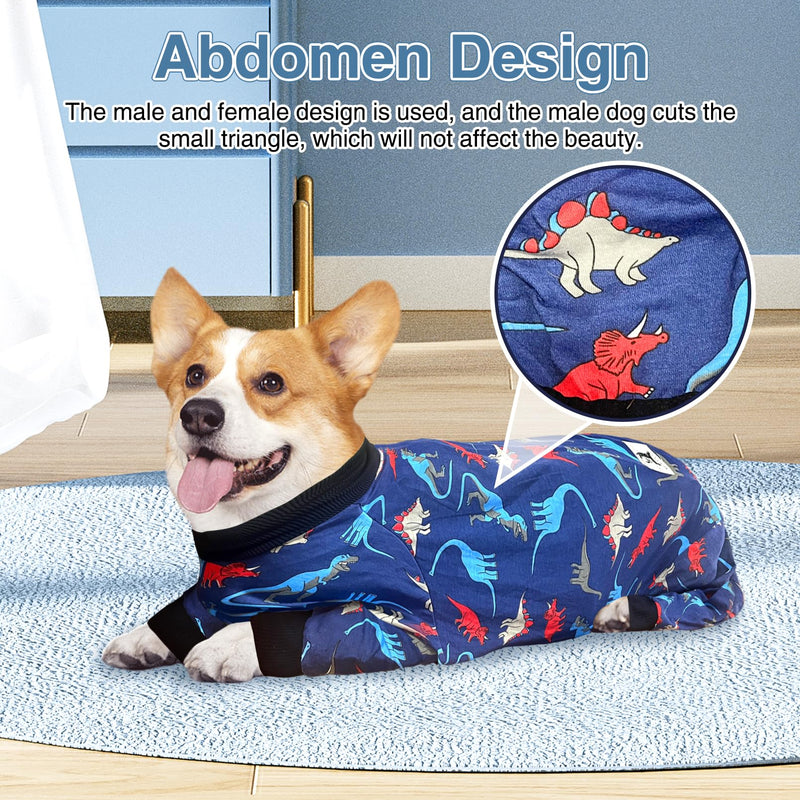 Dog Onesie After Surgery Recovery Suit Anti Shedding Bodysuit Wounds Female Male Dog Neuter Spay Onesie E-Collar & Cone Alternatives Postoperative Shirt Dog Pajamas(Large) Large - PawsPlanet Australia
