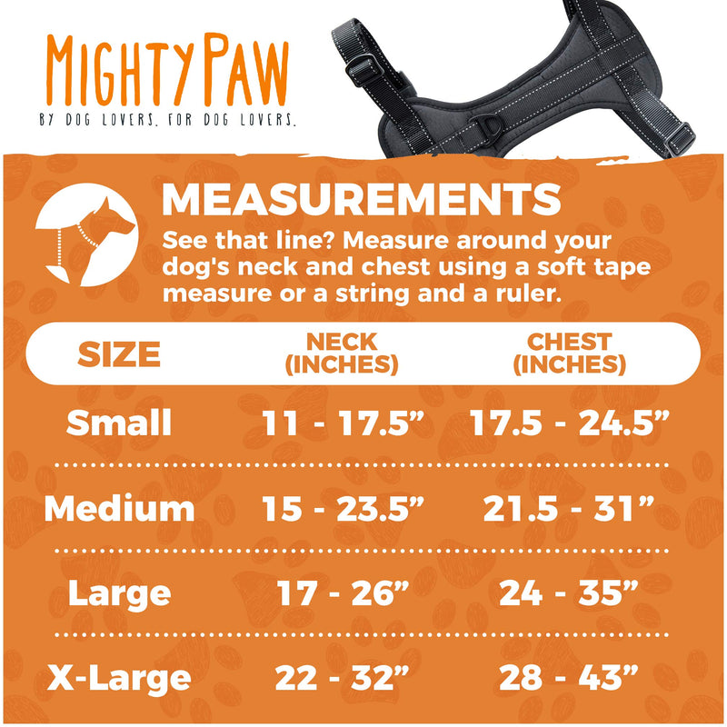 Mighty Paw Mighty Dog Car Harness - Dog Safety Harness for Car - Vehicle Safety with Adjustable Straps - Soft Padding - No Pull Front Leash Attachment - Padded Reflective Dog Harness - (Large) Large Black - PawsPlanet Australia