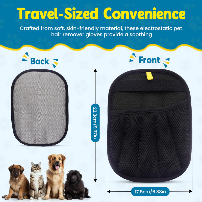 Pet Hair Removal Glove,Pet electrostatic Hair Removal Gloves, Washable Reusable Dogs Cats Hair Grooming Tools Gloves for Furniture Bed Sheets Couch Clothes Car Seat【2025 Upgraded】 - PawsPlanet Australia