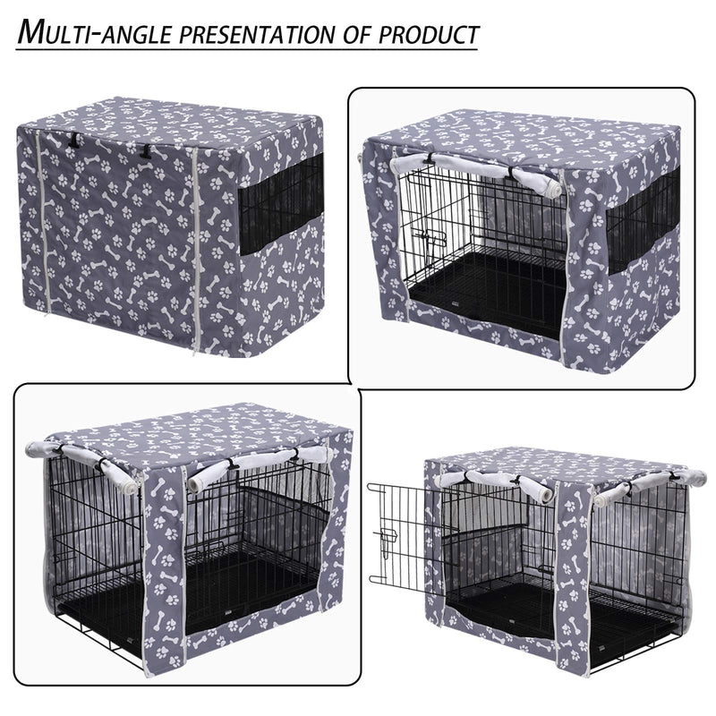 Pethiy Dog Crate Cover Durable Polyester Pet Kennel Cover Universal Fit for Wire Dog Crate - Fits Most 36 inch Dog Crates - Cover only-Sky Gray-36 36.0"L x 23.0"W x 25.0"H Sky Gray