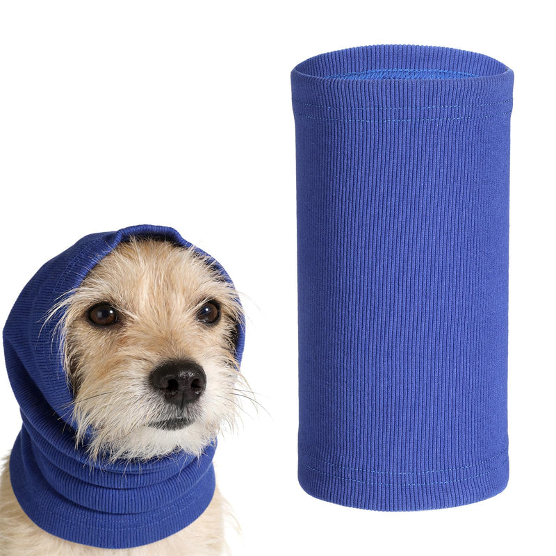 Dog Anxiety Relief Ear Muff, Blue Dog Noise Cancelling Ear Muffs, Dog Ear Muffs Noise Protection, Soft Dog Calming Hoodie, Neck Head Cover for Grooming, Force Drying, Bath, Fireworks (S) Small