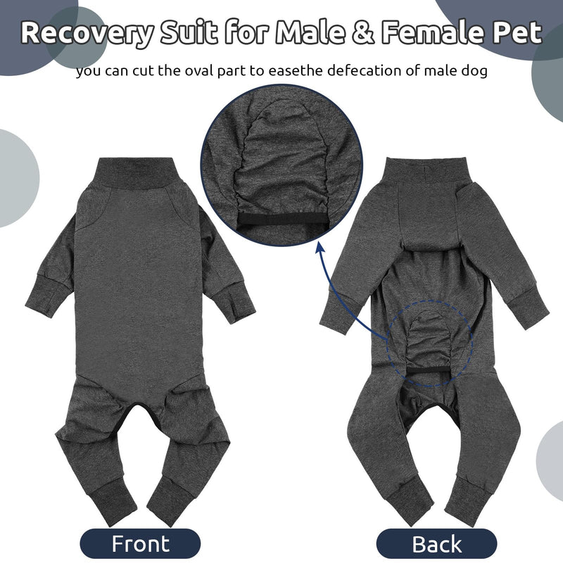 CITÉTOILE Recovery Suit for Large Dogs and Cats Pet Protection Suit Long Sleeve Electronic Collar Alternative Grey 2XL gray