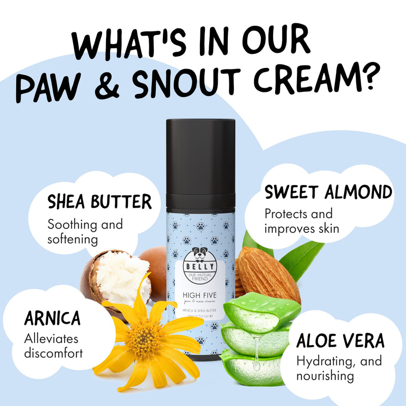 Belly Snout & Paw Cream for Dogs (1.7 oz) - 100% Natural Lick Safe Moisturizer, Soother & Protector for Cracked Paws, Snow & Salt - Fragrance Free - Elbows, Paws & Snout Soother for Dogs - PawsPlanet Australia