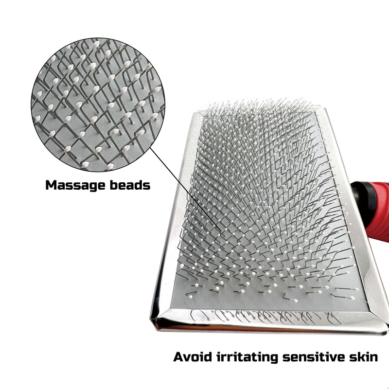 Gentle Slicker Brush for Dogs & Cats with Sensitive Skin, Protective Round Tips for Pain-Free Grooming, Removes Mats & Loose Undercoat, Ideal for Labradoodles & Short to Medium Haired Dogs - PawsPlanet Australia