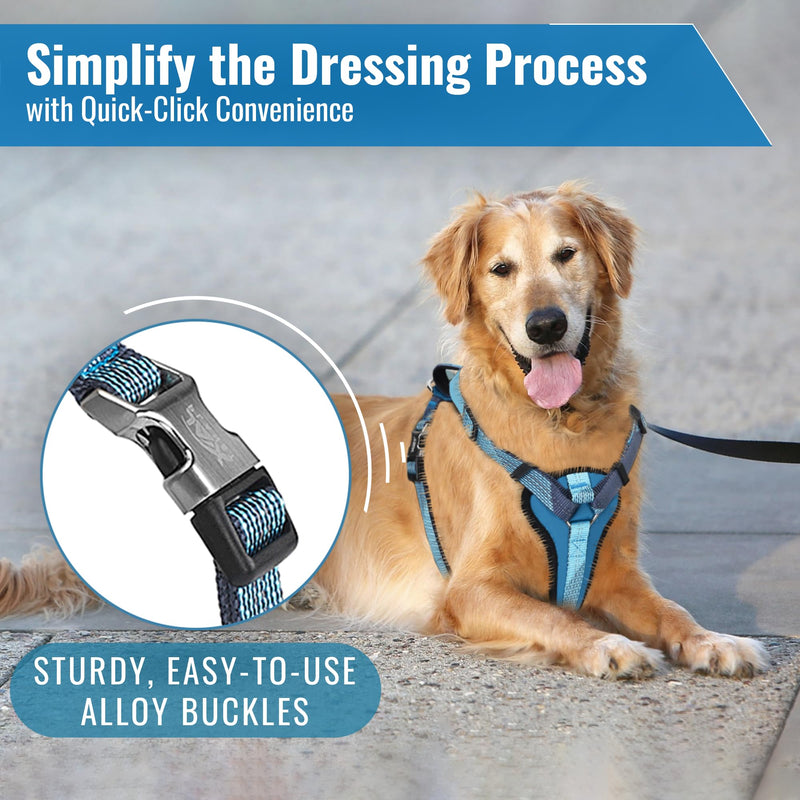 No-Pull Dog Harness with Handle - Escape Proof, Anti-Pulling, Grip Control, Multi-Angle Reflective for Safe Walks & Training, Easy On & Off, Metal Buckle–Pet Harness, Medium/Large Dogs- H4- Orange L:Neck19.7"~27.6",Chest24.8"-33.5" - PawsPlanet Australia