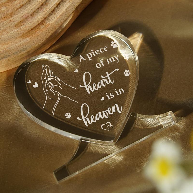 Pet Memorial Gifts for Dogs, Sympathy Gifts, Loss of Dog Sympathy Gift Acrylic Heart Condolence Gifts, Table Centerpieces Remembrance Gifts - PawsPlanet Australia