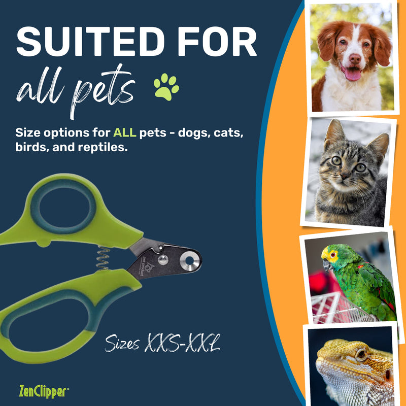 Zen Clipper Pet Nail Clipper for Cats – Cat Nail Trimmer for Safer Pet Grooming - Clean, Quiet, and Easy-to-Use Stainless Steel Claw Trimmer - (2mm Hole) X Small - 2mm hole - PawsPlanet Australia