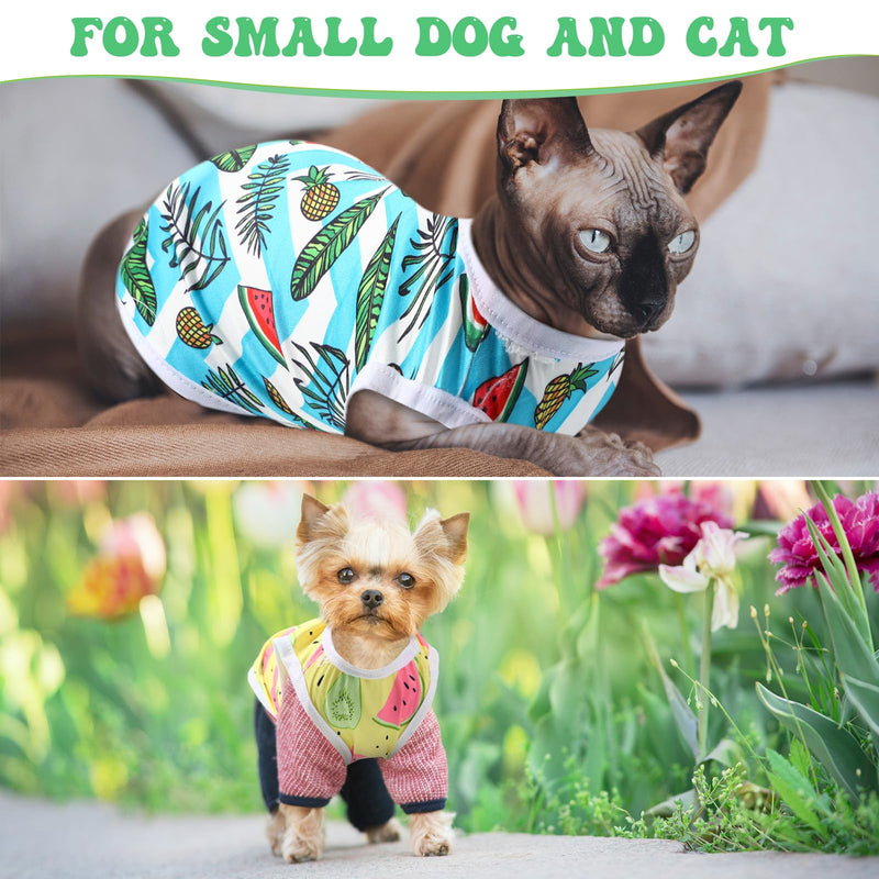 Paterr 25 Pcs Dog Shirts Printed Puppy Clothes Breathable Cartoon T Shirt for Dog Soft Puppy Clothing Lovely Pet Shirts Outfits for Pet Dogs Cats Summer Party Holiday, 25 Styles (Size: S) Small - PawsPlanet Australia