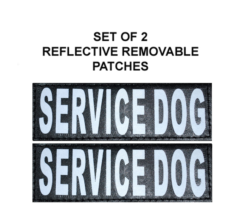 Doggie Stylz Set of 2 Reflective Service Dog Removable Patches with Hook Backing for Working Dog Harnesses & Vests. Durable and Interchangeable - (Medium 4" X 1.5") Medium 4" x 1.5" - PawsPlanet Australia