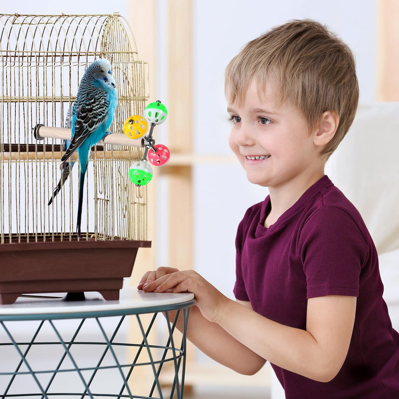 Stand Perch Toy with Rotating Balls for Birds, Parakeets, Budgies, Cockatiels, Parrots, Budgerigars, Conures, Parrotlets, Ringnecks, Lovebirds - PawsPlanet Australia