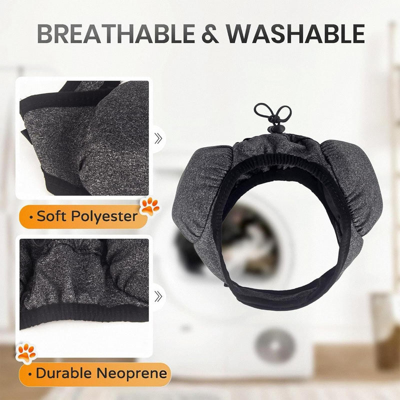 Ear protection for dogs against noise | Soft and wear-resistant ear protectors, hoods for dog ears - for care, air drying, travel, winter grey