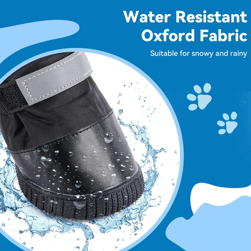 Hipaw Waterproof Dog Boots for Winter Snow Rain,Non-Slip Dog Shoes for Medium to Large Dogs,Extended Cuff Paw Protectors for Outdoor Walking Hiking Black L (Insole wide 2.8") for 70~99lb - PawsPlanet Australia