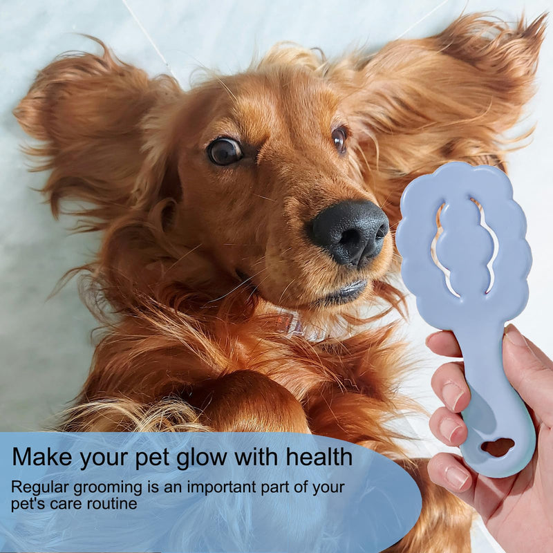 Cloud Shape Small Dog Grooming Brush - Soft Bristle Brush for Gentle Detangling & Massage - Ideal for Maltese, Shih Tzus, Yorkies, and Puppies - Portable & Durable Design, Blue - PawsPlanet Australia